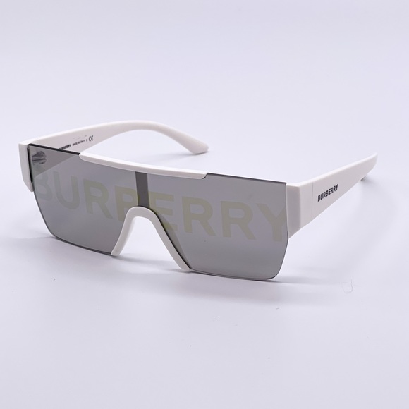 NEW BURBERRY BE4291 3007/H WHITE UNISEX SHIELD SUNGLASSES BURBERRY B 4291 - Picture 5 of 13